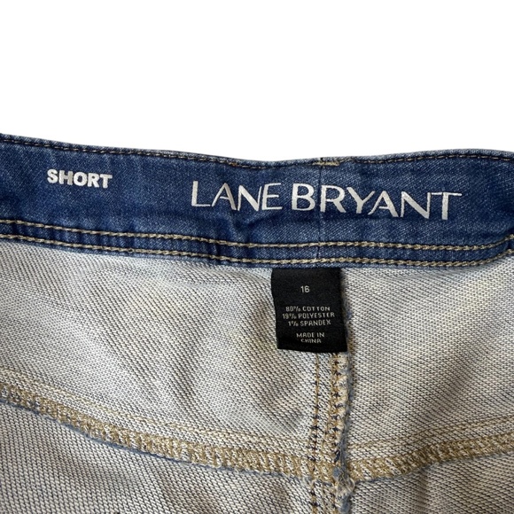 Lane Bryant Blue Jean Cuffed Leg Short Shorts - Picture 12 of 13